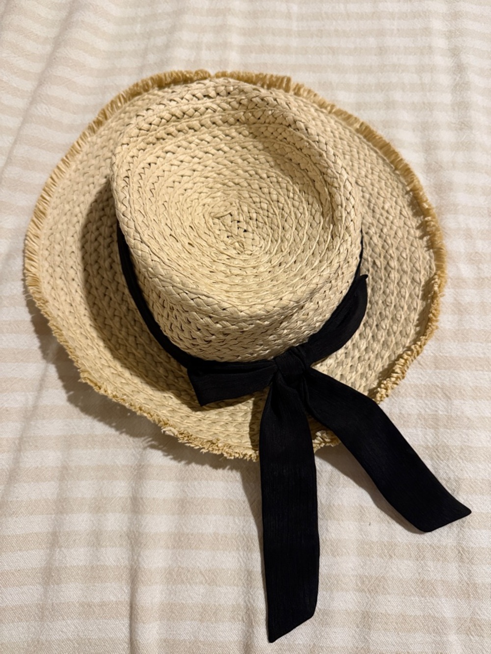 Zara toddler straw hat with black ribbon